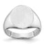 Closed Back Signet Ring in 14K White Gold, Brushed & Satin, Size 8 - Sophia Jewelers