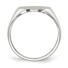 14k White Gold 18.5x15.0mm Closed Back Men's Signet Ring
