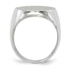 14k White Gold 20.5x17.0mm Closed Back Men's Signet Ring