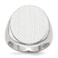 Men's Larger Oval Closed Back Signet Ring in 14K White Gold, Size 10 - Sophia Jewelers