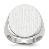 14k White Gold 20.5x17.0mm Closed Back Men's Signet Ring