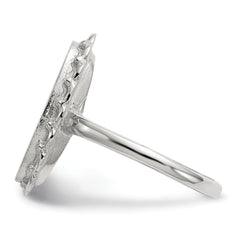 14k White Gold 14x10.5mm Open Back Signet Ring