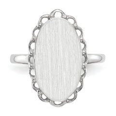14k White Gold 14x10.5mm Open Back Signet Ring