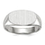 14k White Gold 7.5x13.5mm Closed Back Signet Ring