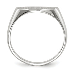 14k White Gold 7.5x13.5mm Open Back Signet Ring