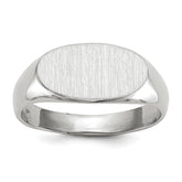 14k White Gold 7.5x13.5mm Open Back Signet Ring