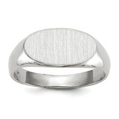 14k White Gold 7.5x13.5mm Open Back Signet Ring