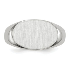 14k White Gold 9.5x15.0mm Open Back Signet Ring