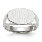 14k White Gold 9.5x15.0mm Open Back Signet Ring