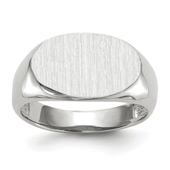 14k White Gold 9.5x15.0mm Open Back Signet Ring