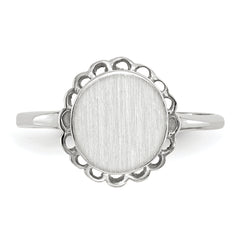 14k White Gold 9.0x8.5mm Open Back Signet Ring