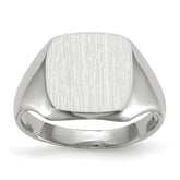 14k White Gold 11.0x10.5mm Open Back Signet Ring