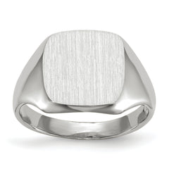 14k White Gold 11.0x10.5mm Open Back Signet Ring