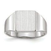 14k White Gold 9.5x8.5mm Open Back Signet Ring