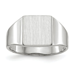 14k White Gold 9.5x8.5mm Open Back Signet Ring