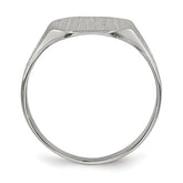 14k White Gold 9.0x10.5mm Closed Back Signet Ring