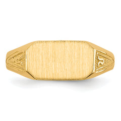 14k 8.5x5.0mm Closed Back Childs Signet Ring