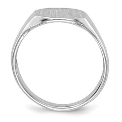 14k White Gold 8.0x6.5mm Open Back Child's Signet Ring