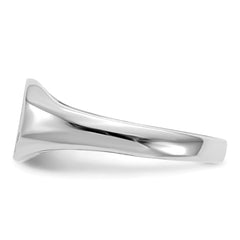 14k White Gold 8.0x6.5mm Open Back Child's Signet Ring