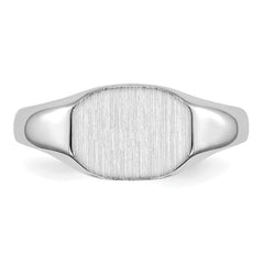14k White Gold 8.0x6.5mm Open Back Child's Signet Ring