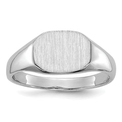 14k White Gold 8.0x6.5mm Open Back Child's Signet Ring