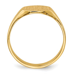 14k 8.0x6.25mm Closed Back Signet Ring