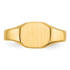 14k 8.0x6.25mm Closed Back Signet Ring