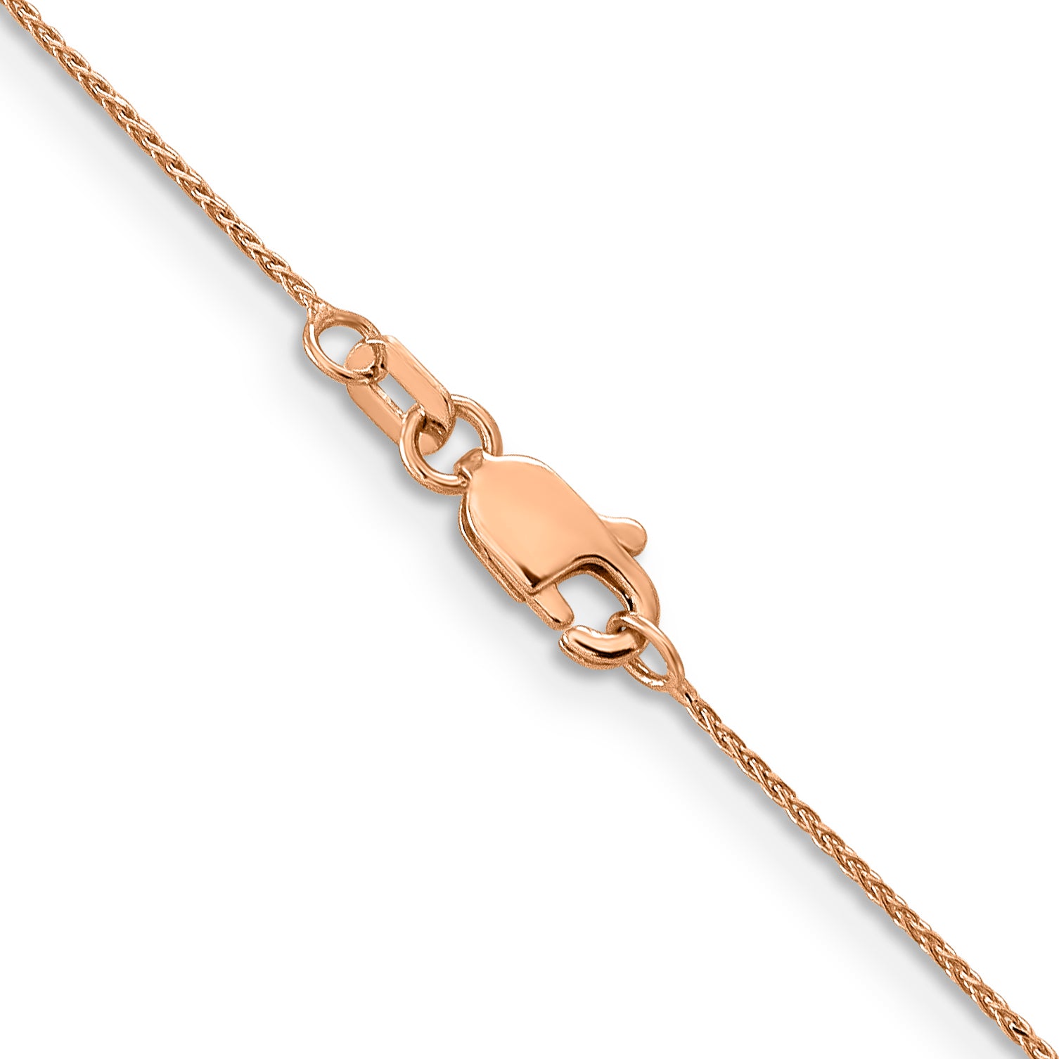 14K Rose Gold 16 inch .85mm Diamond-cut Spiga with Lobster Clasp Chain