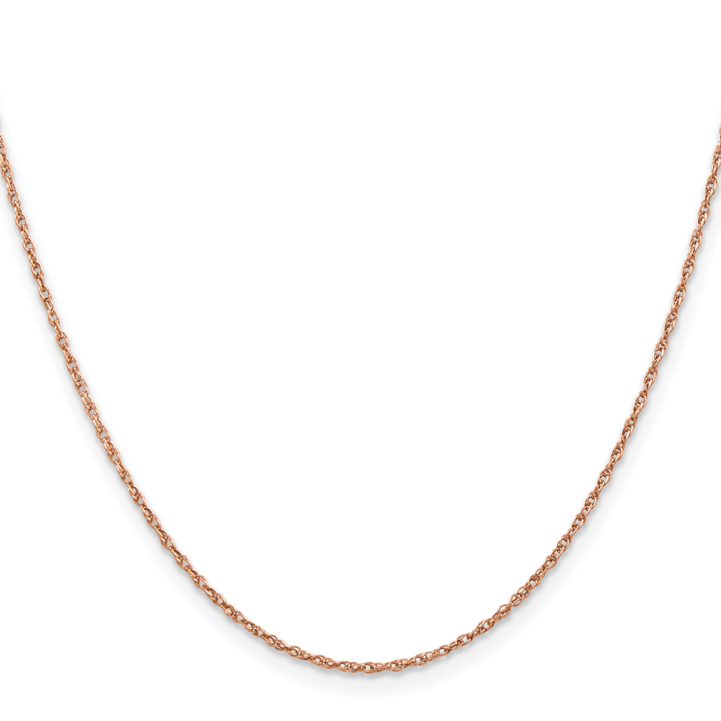 14K Rose Gold 16 inch 1.15mm Baby Rope with Spring Ring Clasp Chain