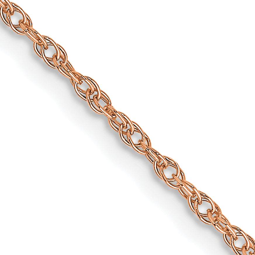 14K Rose Gold 24 inch 1.15mm Baby Rope with Spring Ring Clasp Chain