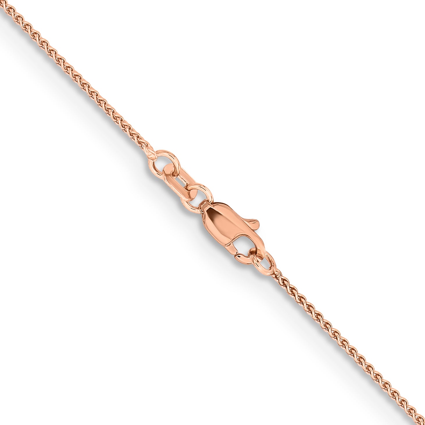 14K Rose Gold 16 inch 1mm Solid Polished Spiga with Lobster Clasp Chain