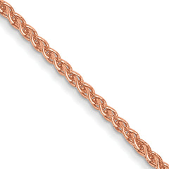 14K Rose Gold 30 inch 1mm Solid Polished Spiga with Lobster Clasp Chain