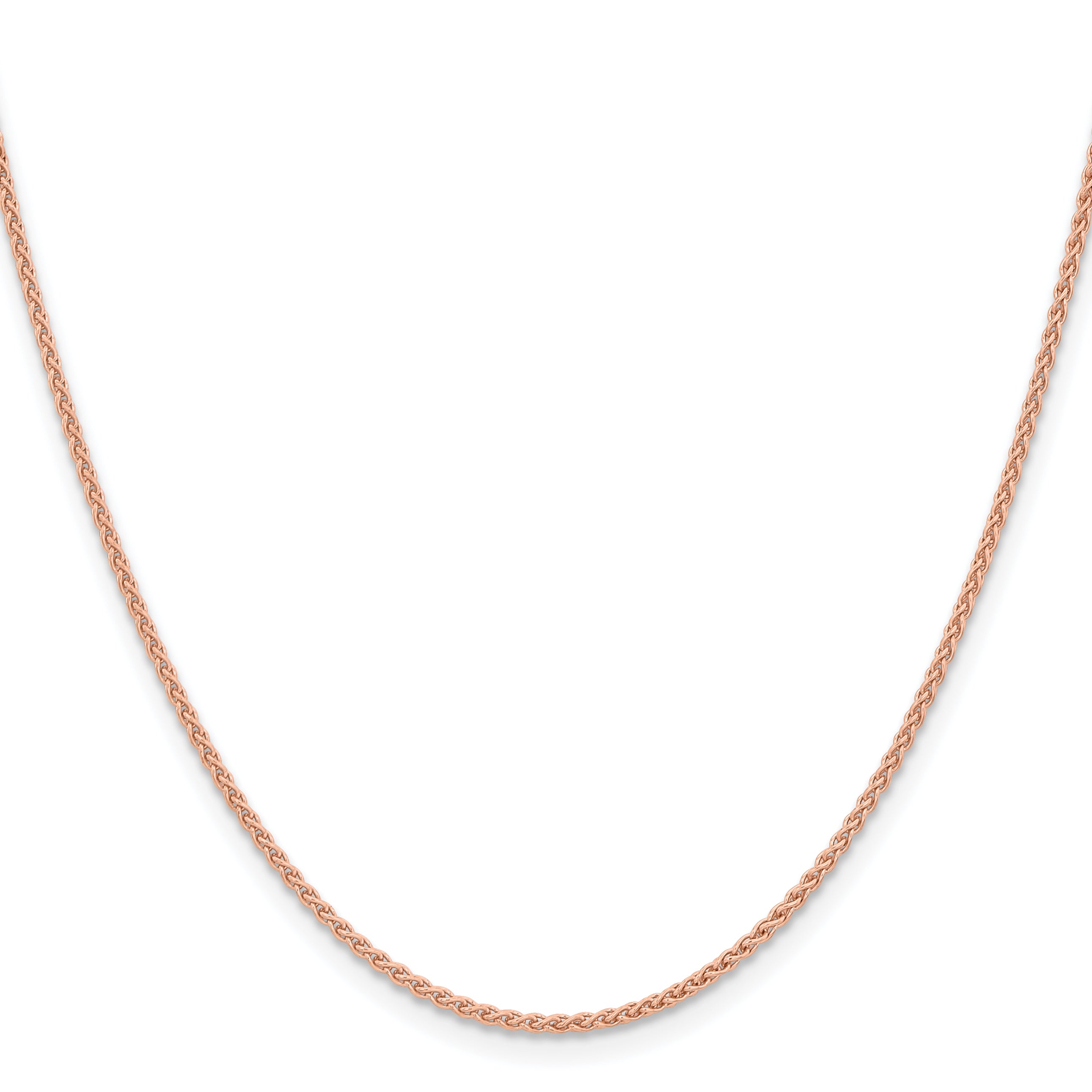 14K Rose Gold 16 inch 1.7mm Solid Polished Spiga with Lobster Clasp Chain