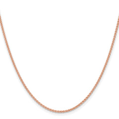 14K Rose Gold 16 inch 1.7mm Solid Polished Spiga with Lobster Clasp Chain