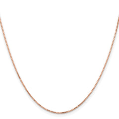 14K Rose Gold 16 inch .95mm Box Link with Lobster Clasp Chain