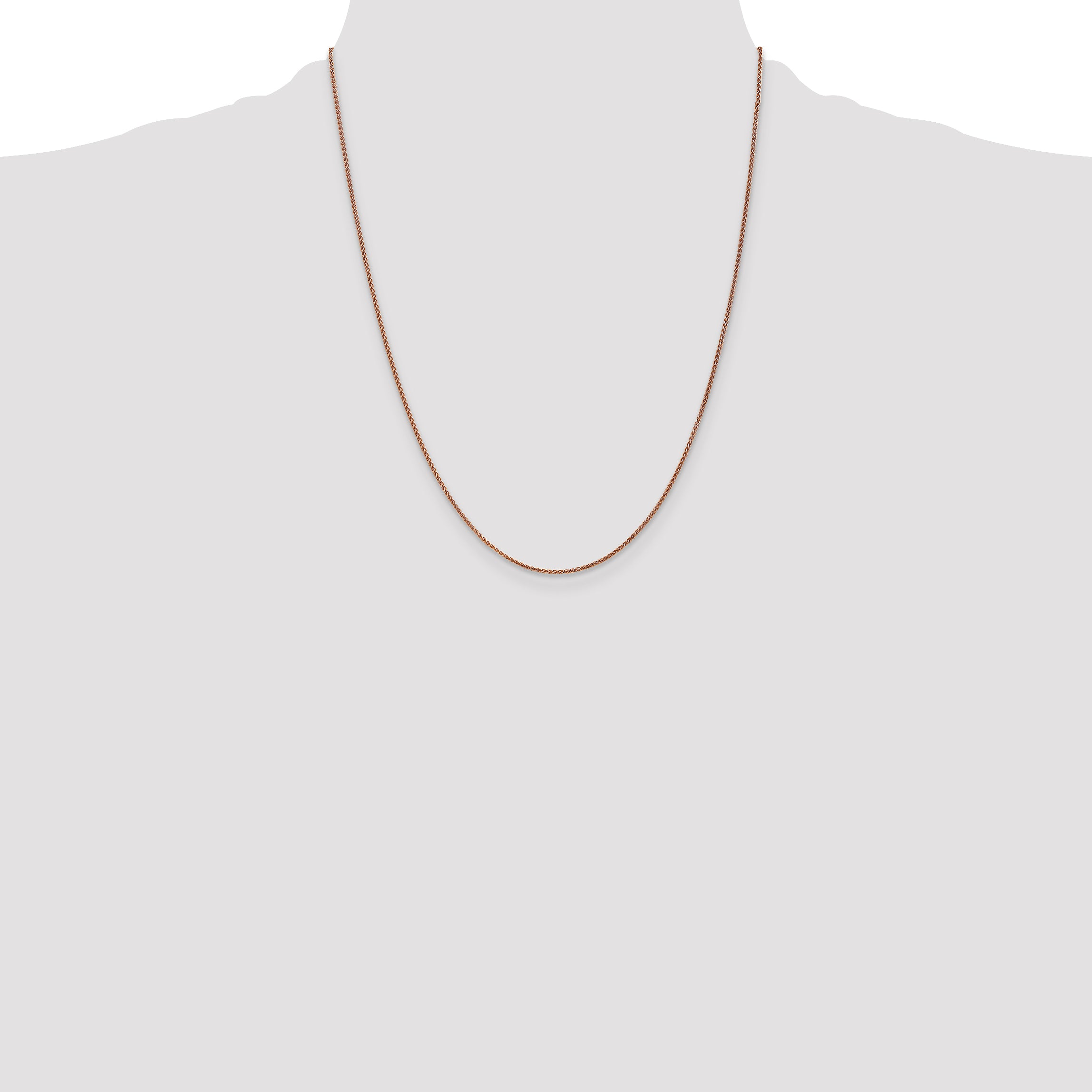14K Rose Gold 16 inch 1.25mm Diamond-cut Spiga with Lobster Clasp Chain