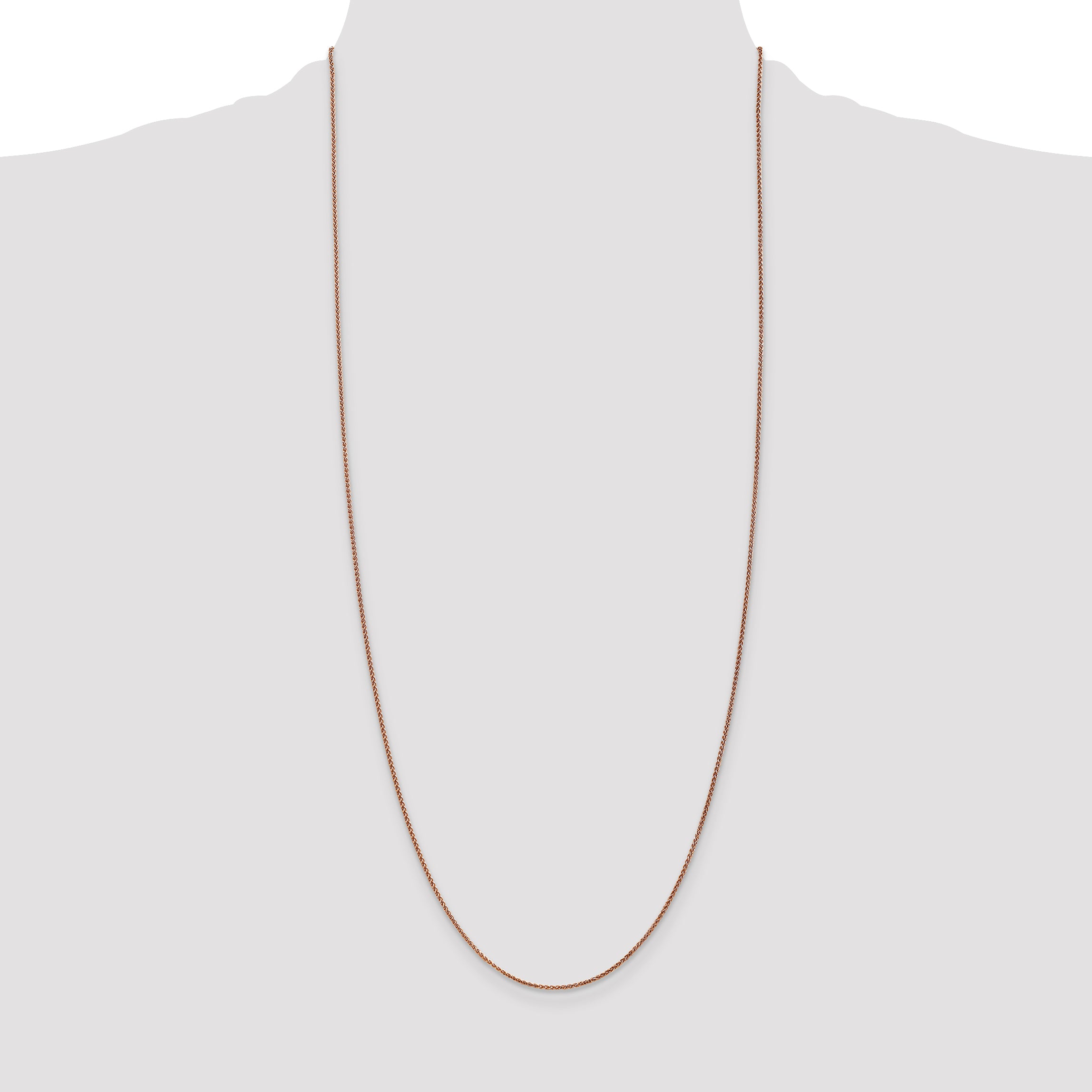14K Rose Gold 16 inch 1.25mm Diamond-cut Spiga with Lobster Clasp Chain
