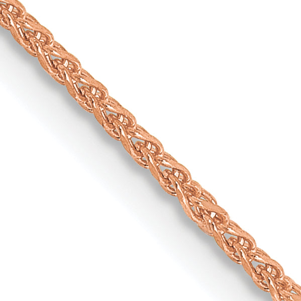 14K Rose Gold 30 inch 1.25mm Diamond-cut Spiga with Lobster Clasp Chain