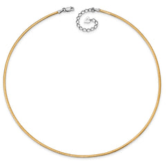 Sterling Silver 14K Gold-Plated Reversible Omega Necklace with Extender