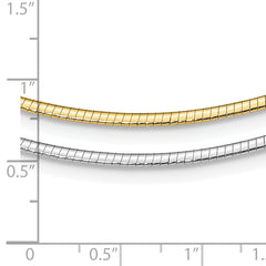 Sterling Silver 14K Gold-Plated Reversible Omega Necklace with Extender