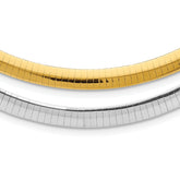 Sterling Silver Gold-plated 6mm Reversible w/2in ext Cubetto Chain