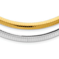 Sterling Silver Gold-plated 6mm Reversible w/2in ext Cubetto Chain