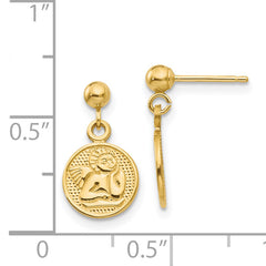 14K Gold Polished Raphael Angel Drop Earrings for Women