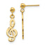 14k Polished & Diamond-Cut Treble Clef Dangle Post Earrings