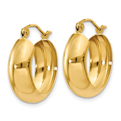 14K Gold Hoop Earrings with Polished Finish for Women