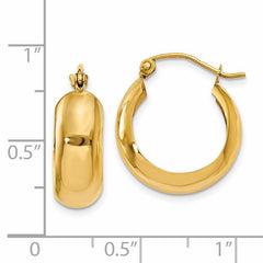 14K Gold Hoop Earrings with Polished Finish for Women