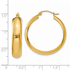 14K Gold Polished Hoop Earrings for Women by Sophia Jewelers