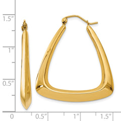 14K Gold Polished Fancy Hoop Earrings for Women Elegant Creole Style