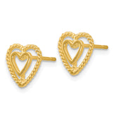 Sophia Jewelers 14K Gold Heart Earrings with Polished Finish