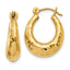 14k Hammered Fancy Hollow Hoop Earrings